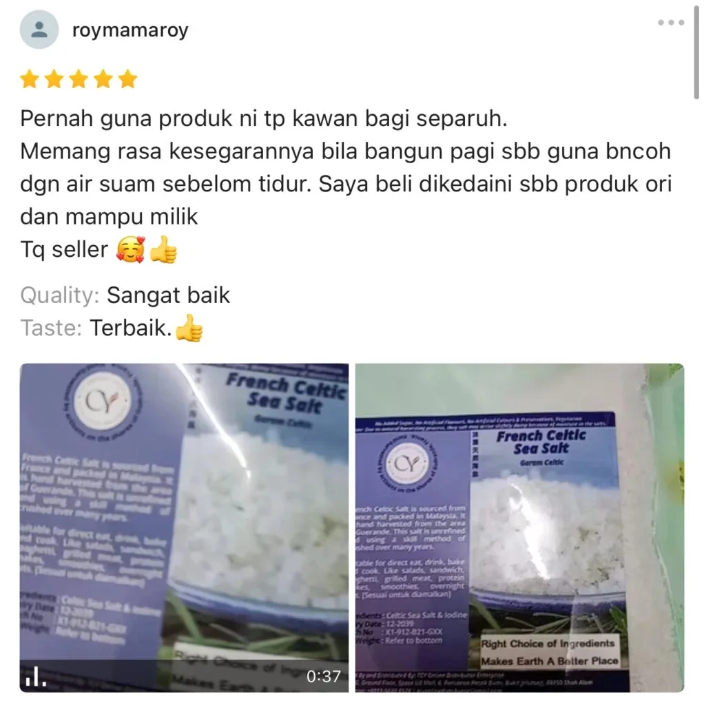 French Celtic Sea Salt Testimonial 1