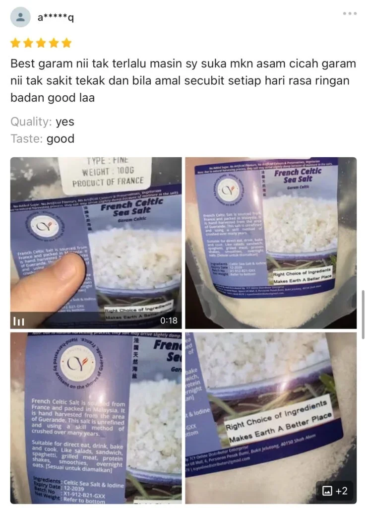 French Celtic Sea Salt Testimonial 2