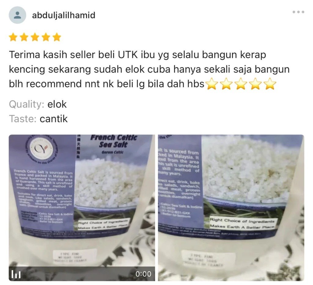 French Celtic Sea Salt Testimonial 3
